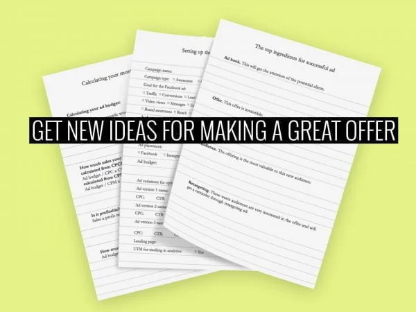 Get new ideas for making a great offer for your Facebook ad
