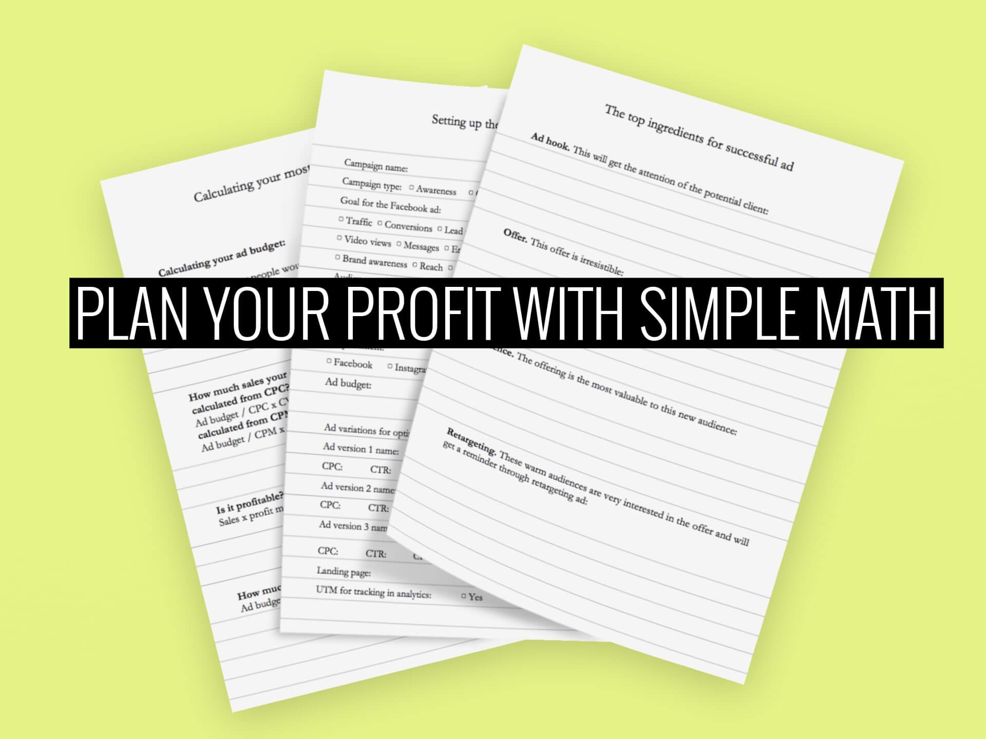 Plan your Facebook ad profit with simple math