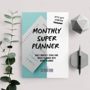 Printable Monthly Super Planner available A4, A5, US Letter and Half Letter sizes