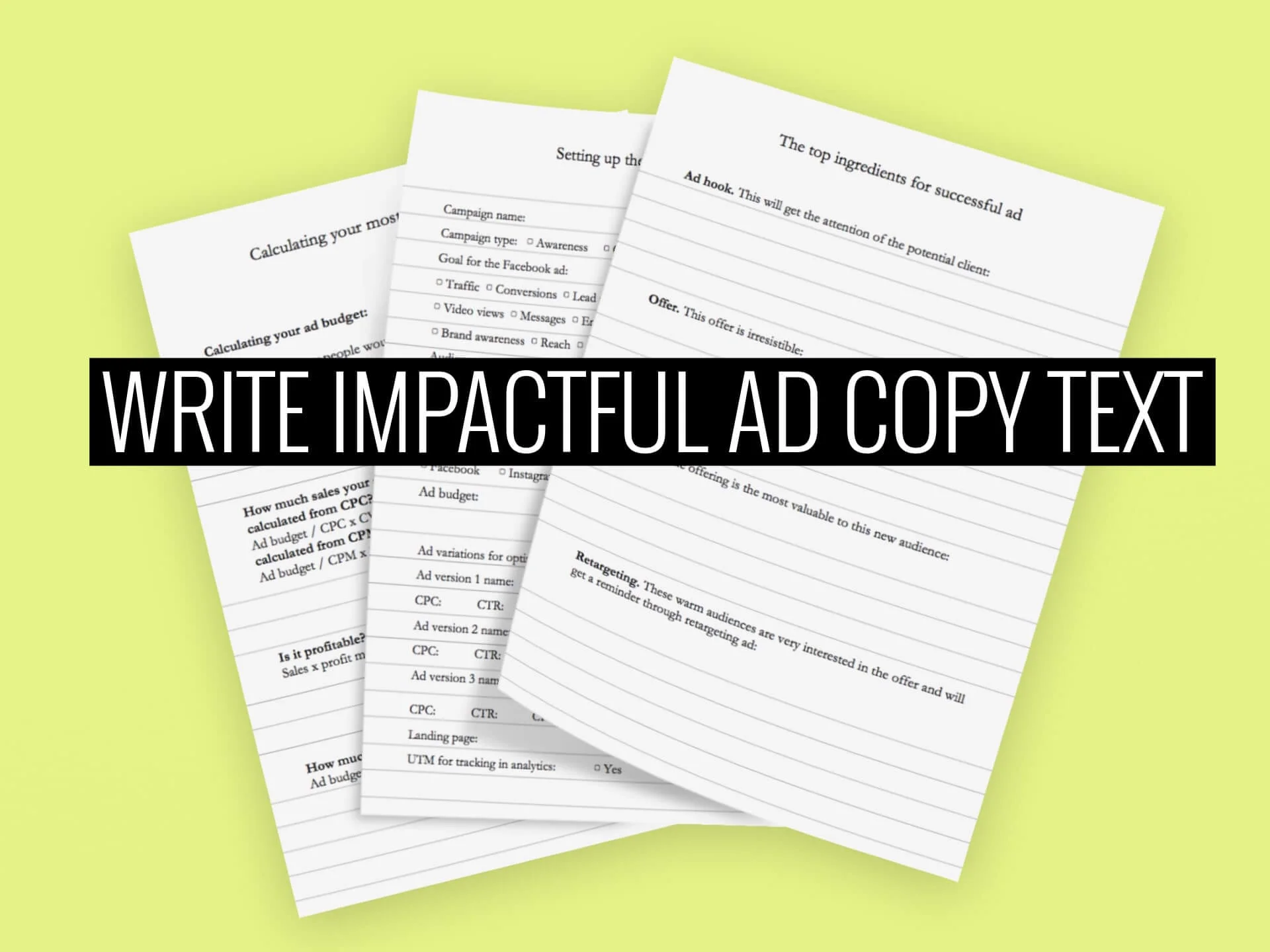 Write impactful Facebook ad copy text