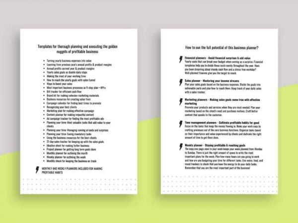 50 page printable business planner templates
