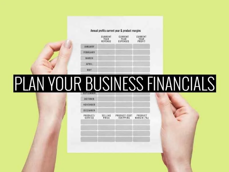 Business planner plan your business financials