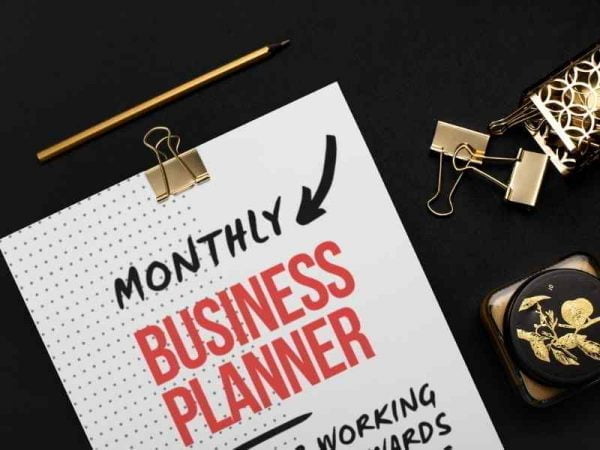 Monthly printable business planner web rhymes design