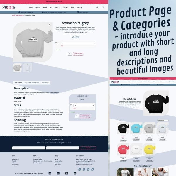 Swoon Woocommerce product page templates